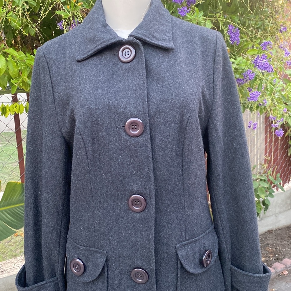 Basic Edge Cloting Gray Dress Coat - image 2